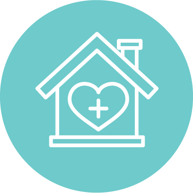 Cartoon house with love heart