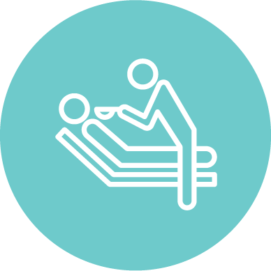 Cartoon of person in bed being fed by support worker